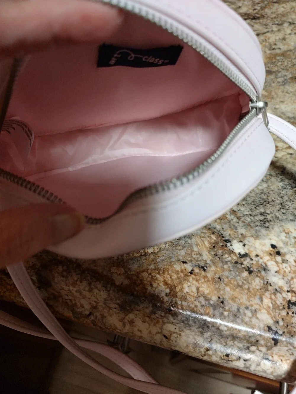 Pink Patterned Canvas Cosmetic Pouch